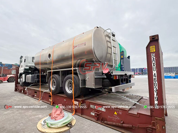 1 Unit of ISUZU 18,000 Litres Fuel Tank Truck Loaded onto Frame Container